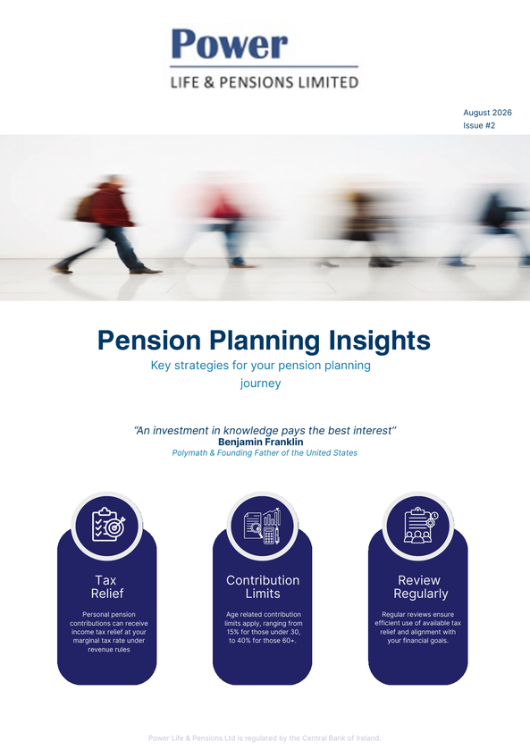 Power Life & Pensions August 2026 newsletter cover - Pension Planning Insights